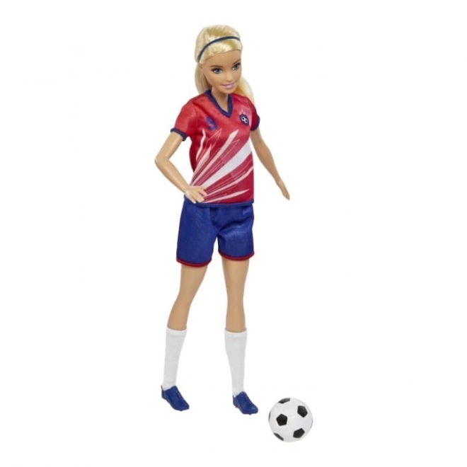 Barbie futbalistka červený dres