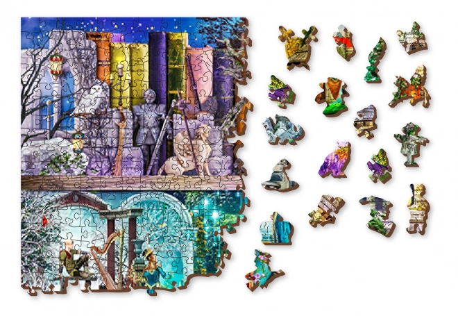 Drevené puzzle Rozprávkové dobrodružstvo 2v1, 2000 dielikov