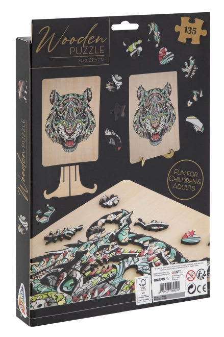 Drevené puzzle Tiger 135 dielikov