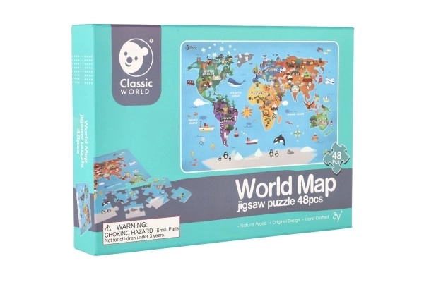 Puzzle Mapa sveta 38x57 cm, 48 dielikov