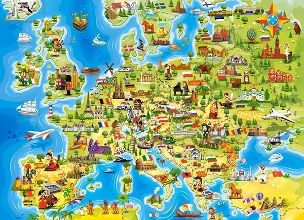 Castorland Puzzle Mapa Európy 100 Dielikov