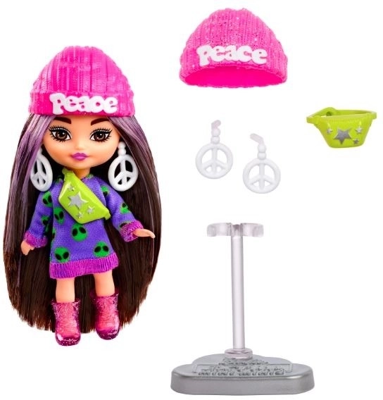 Štýlová módna bábika Barbie Extra Mini Minis s doplnkami