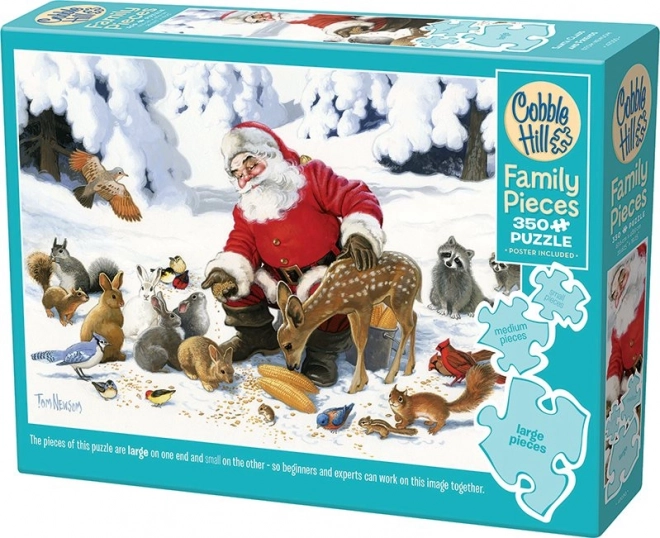 Rodinné puzzle Santa a jeho zvierací priatelia