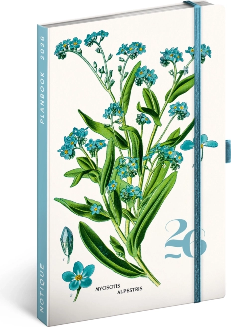Diár a zápisník Herbár Notique Planbook 2026, 13 x 21 cm