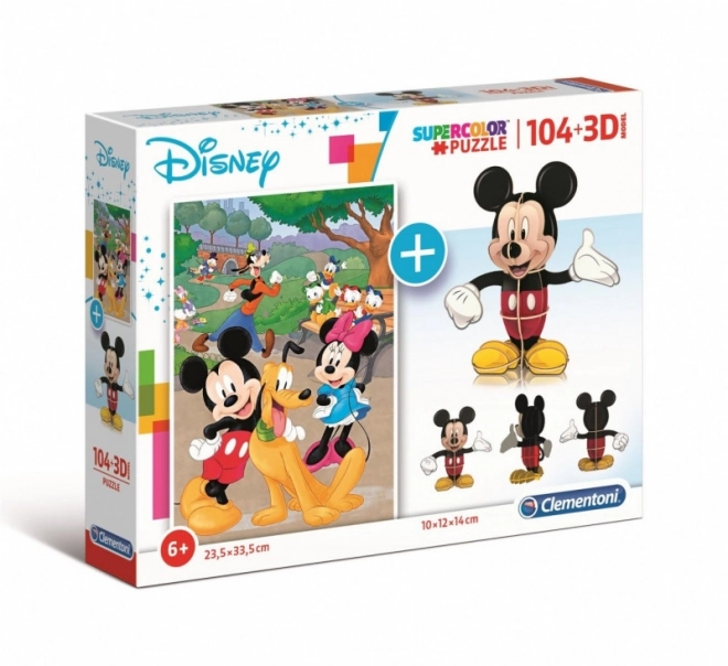 Clementoni Puzzle Mickey Mouse 104 dielikov a 3D puzzle