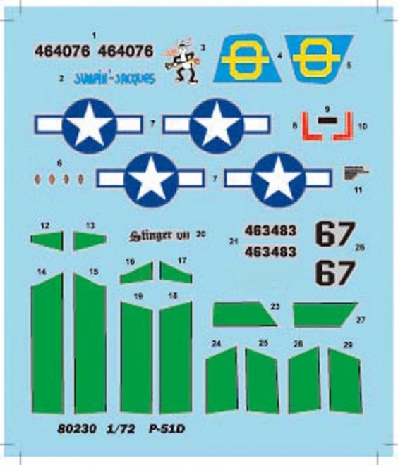 Model plastového lietadla P-51D Mustang IV