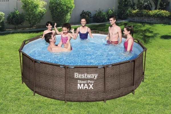 Nadzemný bazén Steel Pro MAX s kartušovou filtráciou a schodíkmi