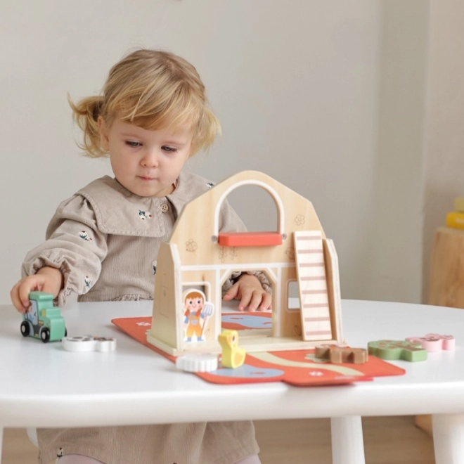 Tooky Toy Drevená skladacia farma s figúrkami zvieratiek