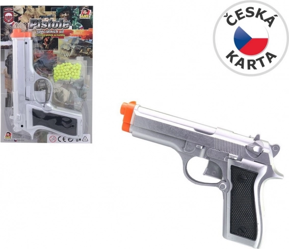 Plastová pištoľ na guličky 21 cm