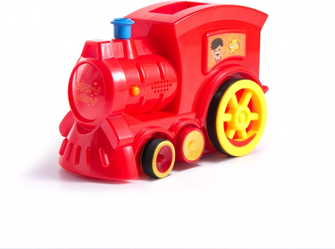 Domino vláčik s 80 dielmi – Červený