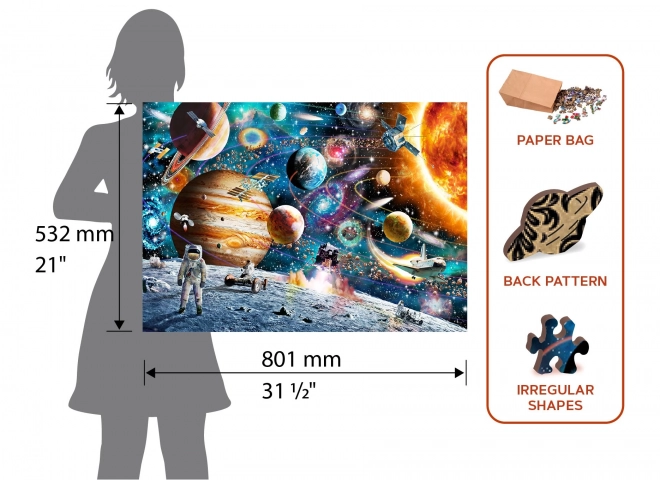 Drevené puzzle Vesmírna odysea 2v1