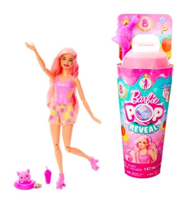 Barbie Pop Reveal Šťavnaté Ovocie - Jahodová Limonáda