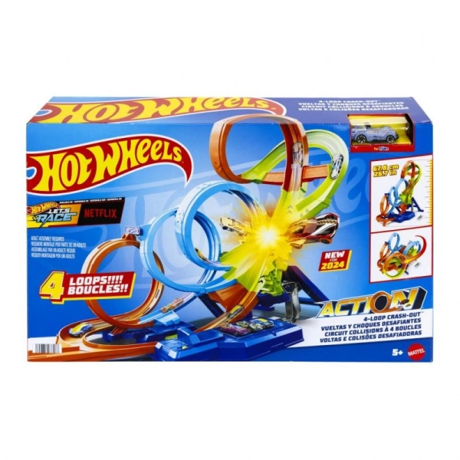 Hot Wheels dráha so štyrmi slučkami