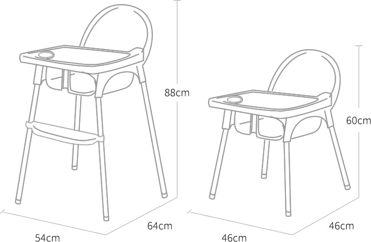 Nastaviteľná výška pre pohodlné stolovanie