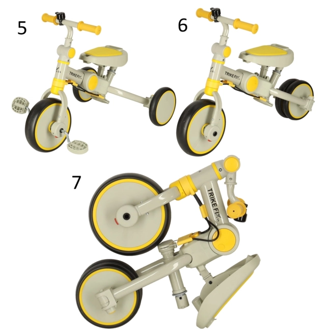 Detská trojkolka TRIKE FIX s opierkou - žlto-čierna