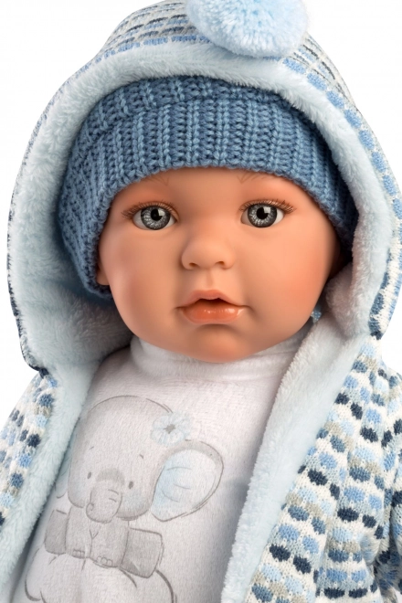 Llorens 42405 BABY ENZO - realistická bábika so zvukmi a mäkkým látkovým telom - 42 cm