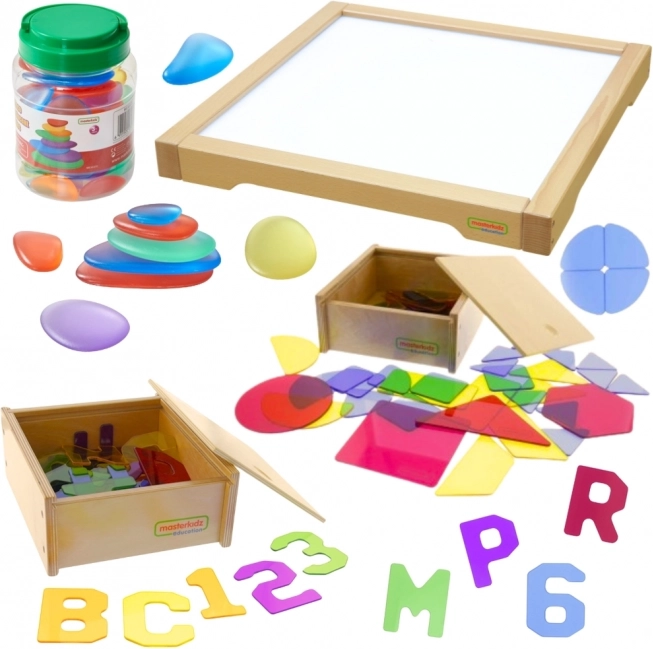 Masterkidz LED panel senzorická bedňa s príslušenstvom