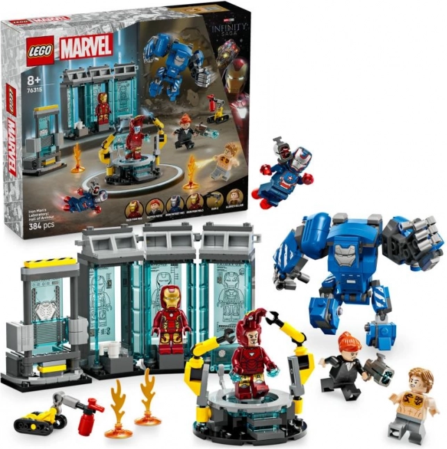lego marvel laboratórium iron mana: zbrojnica 76315