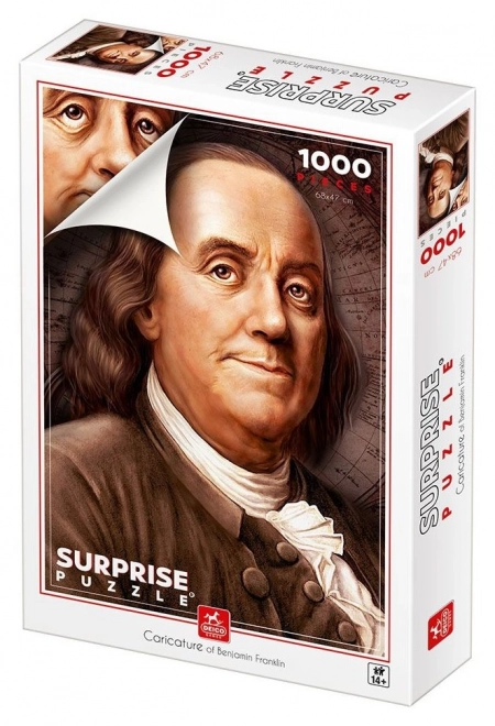 Prekvapivé puzzle Karikatúra Benjamina Franklina 1000 dielikov