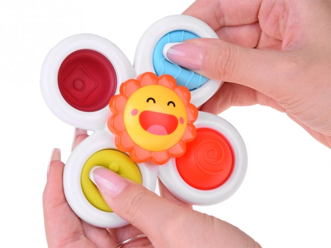 Senzorická hračka Fidget Spinner s prísavkou - 3 kusy
