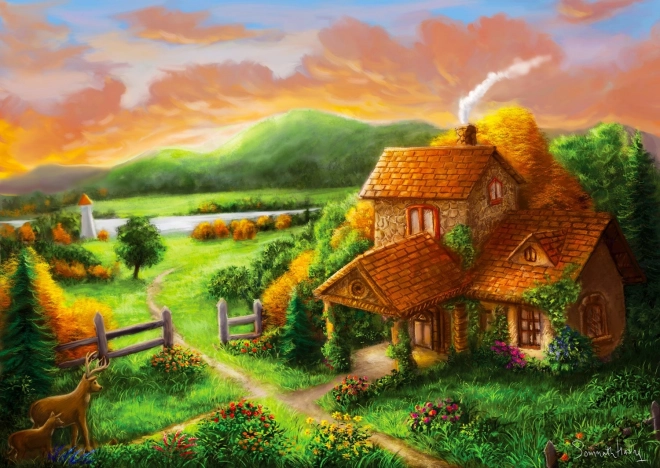 ENJOY puzzle chalúpka pri súmraku – 1000 dielikov