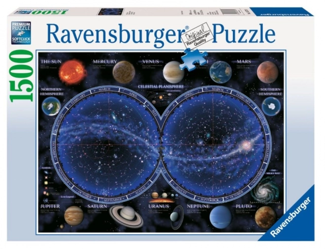 Puzzle Hvězdná mapa oblohy 1500 dielikov Ravensburger