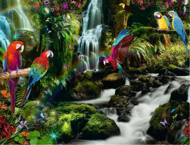 Ravensburger puzzle Farebné papagáje v džungli 2000 dielikov