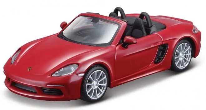 Bburago kovový model Porsche 718 Boxster v červenej farbe