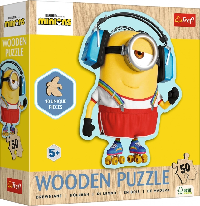 Drevené obrysové puzzle Mimoni: Šialený Mimoň