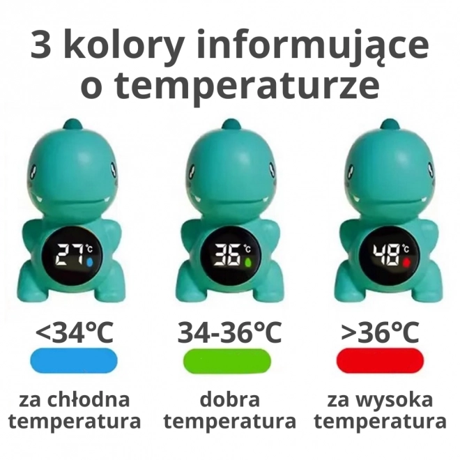 Detský teplomer na vodu Dino modrý
