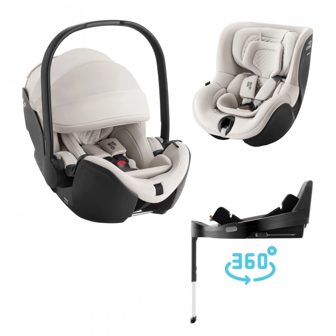 Autosedačka set Baby-Safe Pro Lux + Základňa Vario 5Z + Autosedačka Dualfix 5Z Lux, béžová