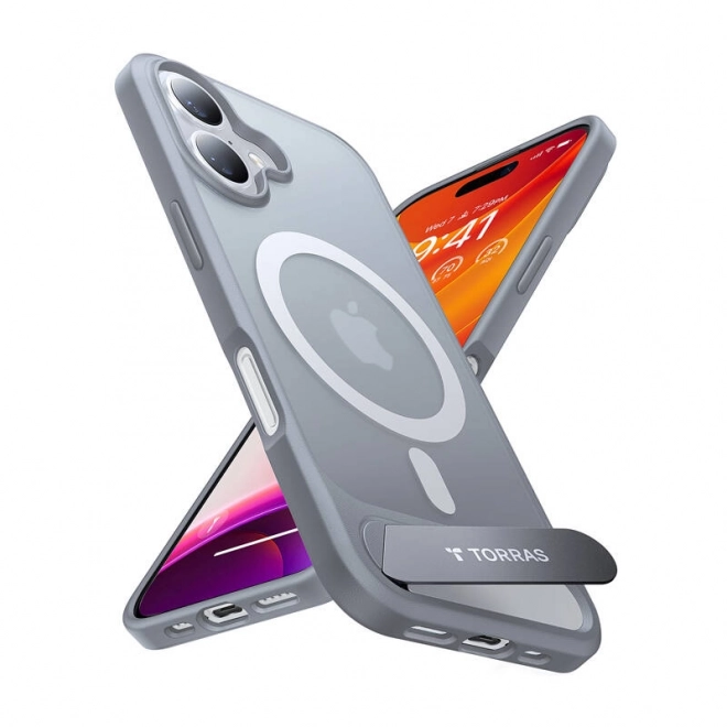 Ochranné puzdro Torras Pstand pre iPhone 16 Plus v titánovej šedej