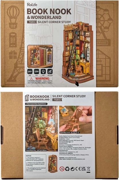 RoboTime 3D puzzle zarážka na knihy Tichý študijný kútik