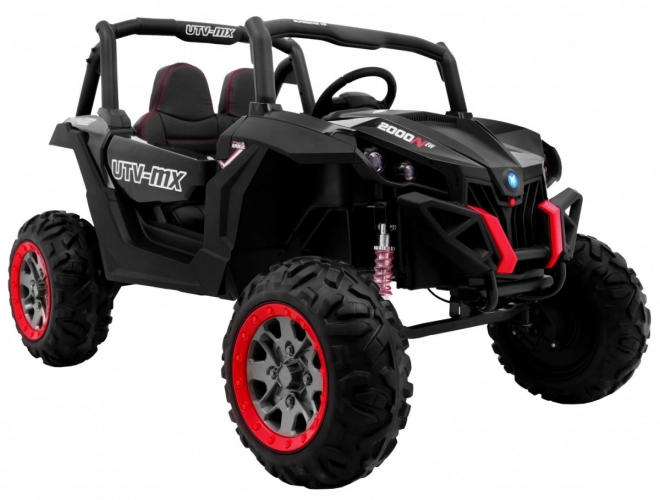 Detský kočík SuperStar čierny + pohon 4x4 + diaľkové ovládanie + úložný priestor + MP3 LED + zámok dverí