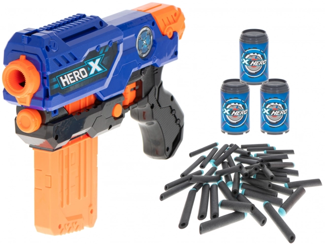Guľomet na penové šípky NERF + zásobník + 3 terče + 48 šípok