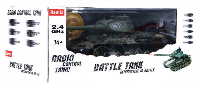 Zábavný RC tank T-34 Kamufláž pre deti 3+