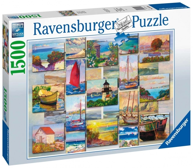 Ravensburger - Puzzle 1500 dielikov: Koláž pobrežia