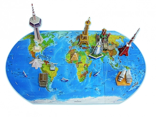 3D puzzle Zem mapa sveta