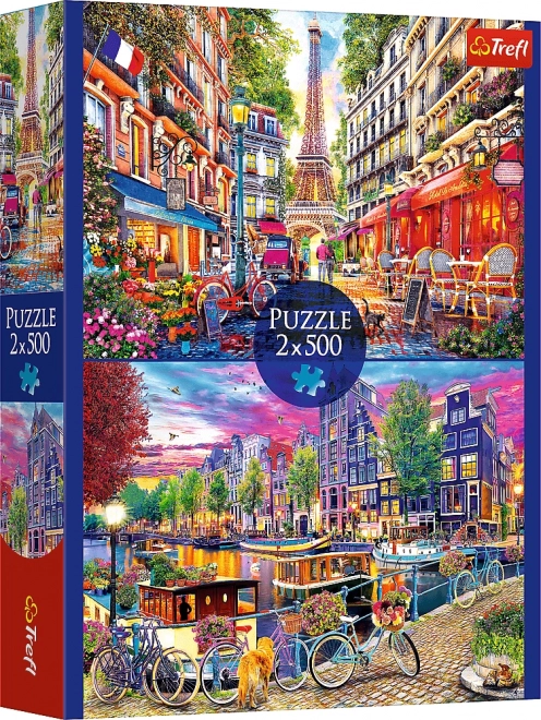 Puzzle 2x500 kusov Európske hlavné mestá