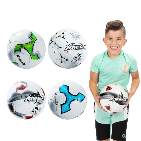 Futbalová lopta 23cm veľkosť 5 šitý 2 farby v sáčku