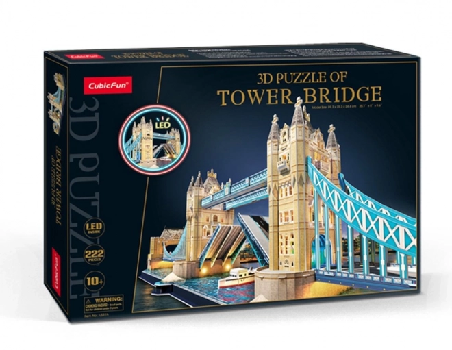 3D puzzle Tower Bridge s LED osvetlením