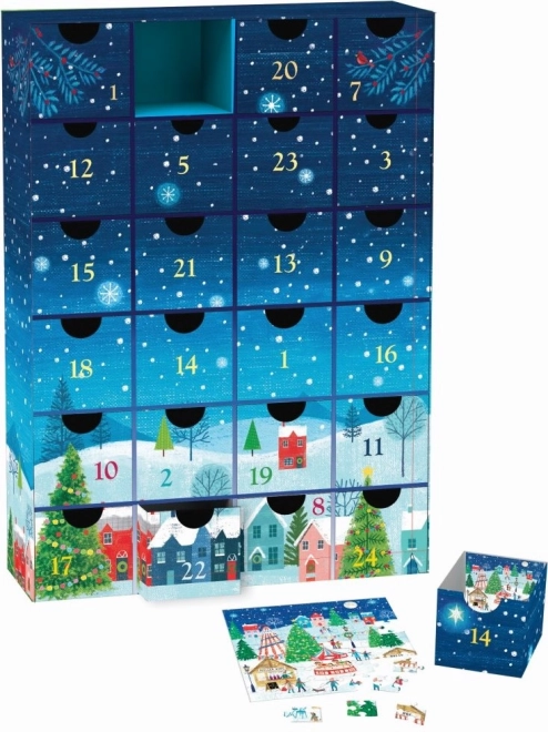 Adventný kalendár Eurographics: Vianočná dedinka puzzle 24x50 dielikov