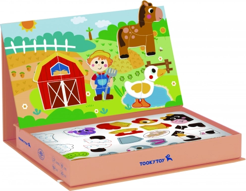 Tooky Toy Magnetická Skladačka Farma Puzzle
