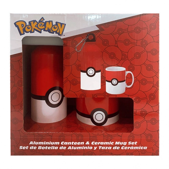 Pokemon KiDS - sada keramický hrnček a hliníková fľaša s motívom Pokeball