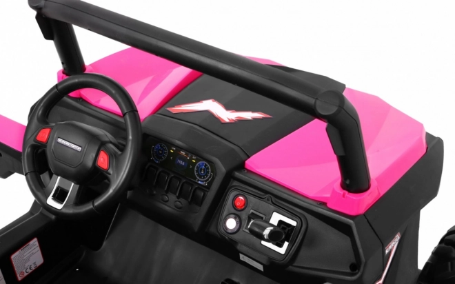Detský kočík SuperStar ružový + pohon 4x4 + diaľkové ovládanie + batožinový priestor + MP3 LED + zámok dverí