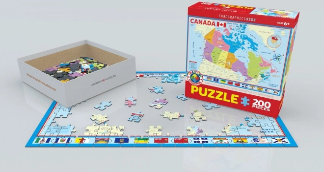 Puzzle Mapa Kanady 200 dielikov