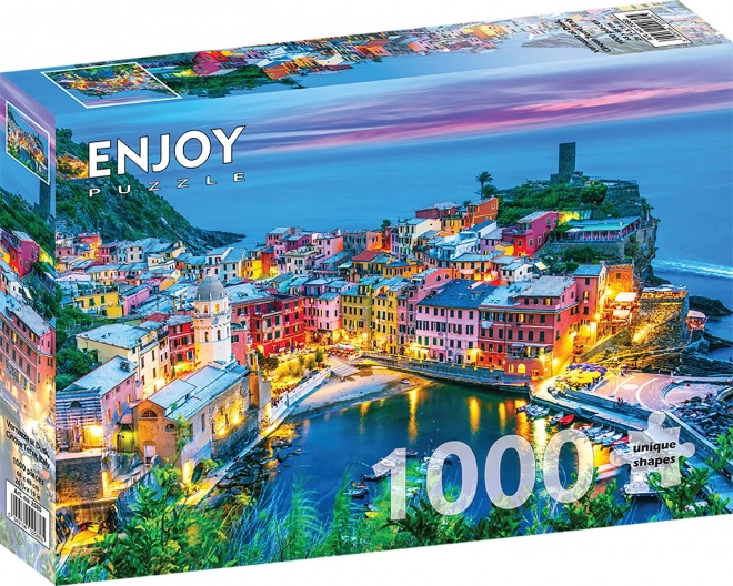 Užite si puzzle Vernazza za súmraku, Cinque Terre, Taliansko 1000 dielikov