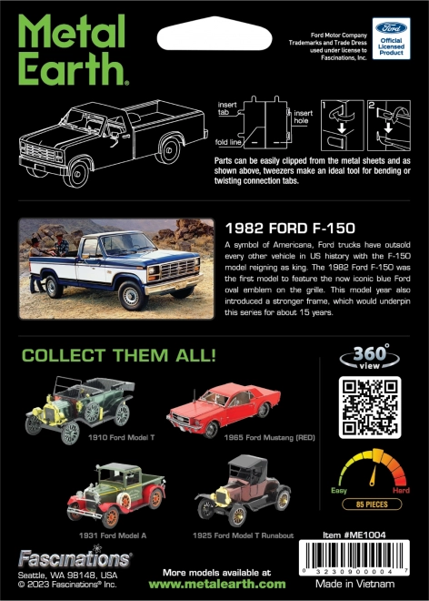 Kovové 3D Puzzle Ford F-150 Truck 1982