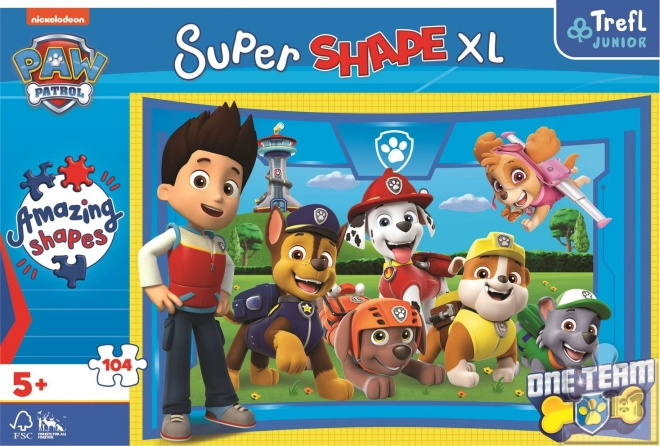 Puzzle Super Shape XL Paw Patrol: Šťeniatkoví kamaráti 104 dielikov