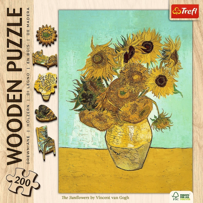 Drevené puzzle Vincent van Gogh - Slnečnice 200 dielikov